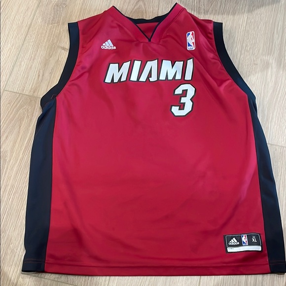 Adidas Miami Red Basketball Jersey with Black Trim